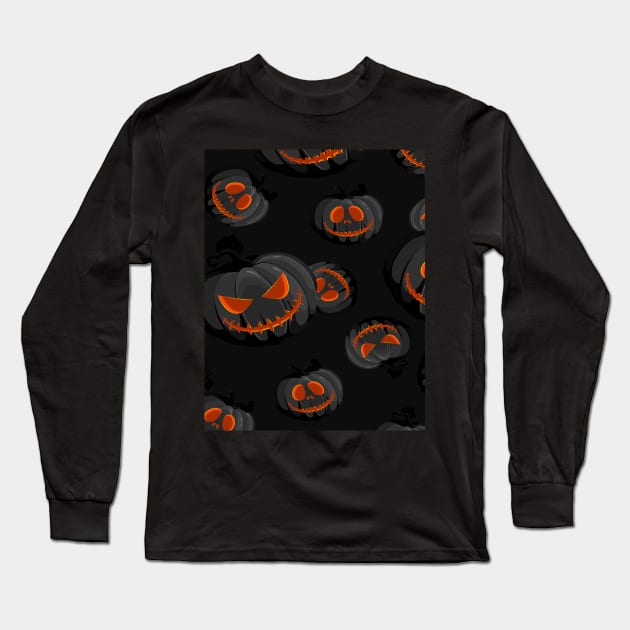 Halloween Pumpkin Long Sleeve T-Shirt by DragonTees